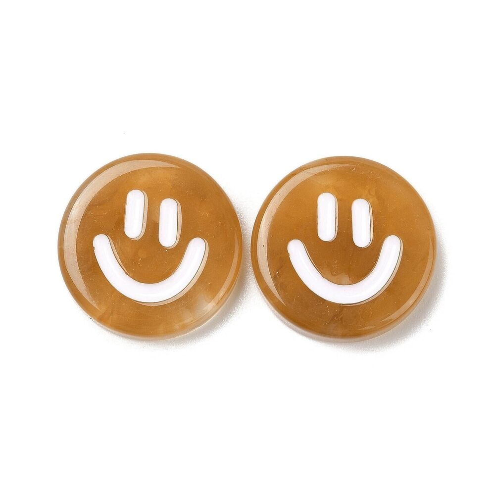 8536 40pcs Happy Face Resin Cabochons Flat Round Embellishments Emotion